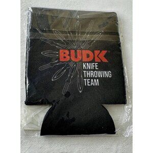 NEW! BUDK Knife Throwing Team 12 oz Can Coozie Koozie Cooler Neoprene Beer Gift